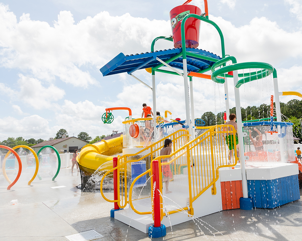 Jellystone Delaware Beaches' splash pad offers water-based fun for everyone.